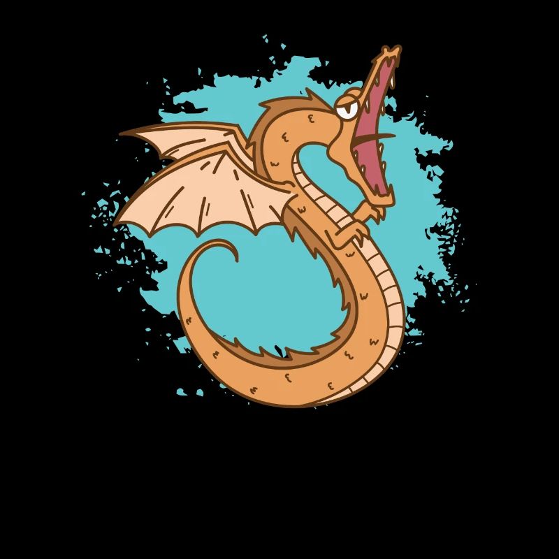 Serpent dragon à bouche ouverte