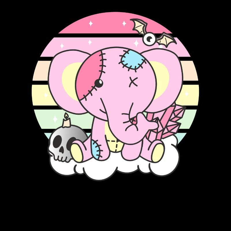 Kawaii Gothic Elefant Pastellfarben Gothic Goth