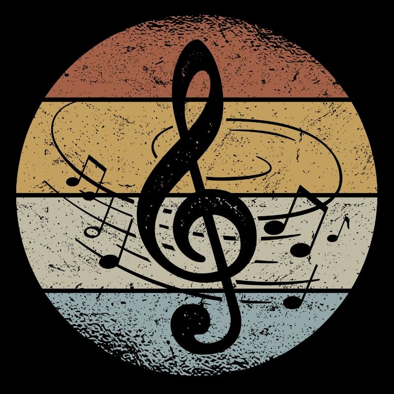 Claviers de violon Notes de musique Retro Clef