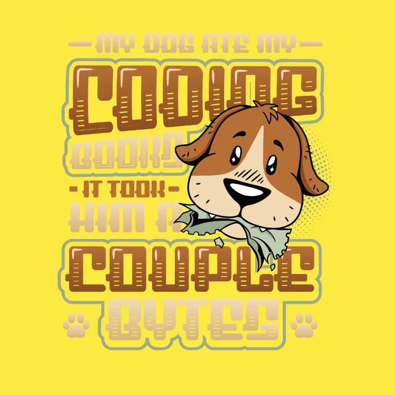 Dog Bytes Code Computer Joke Programming