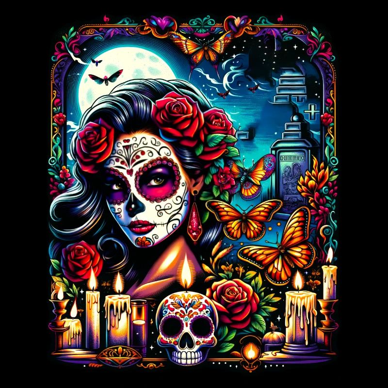 Lebendiges Design für die Feier des Día de Muertos