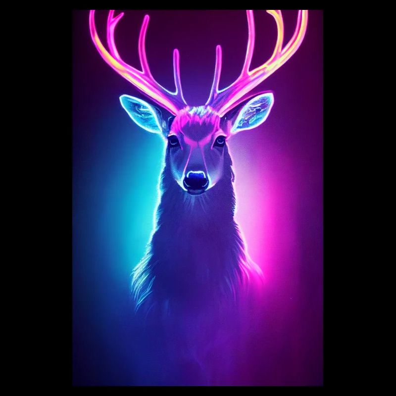 Poster Neon Hirsch