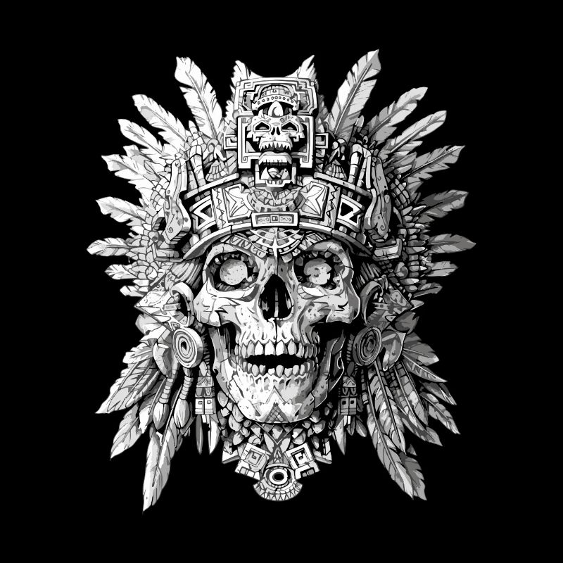 Aztec Skull Halloween - Skull Skeleton Tribal