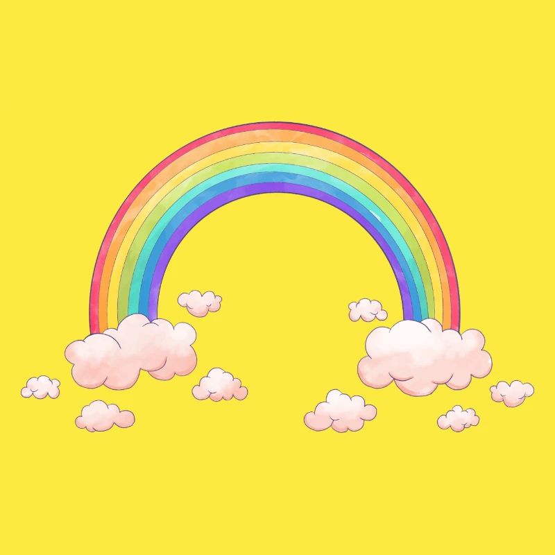 Rainbow dream with clouds