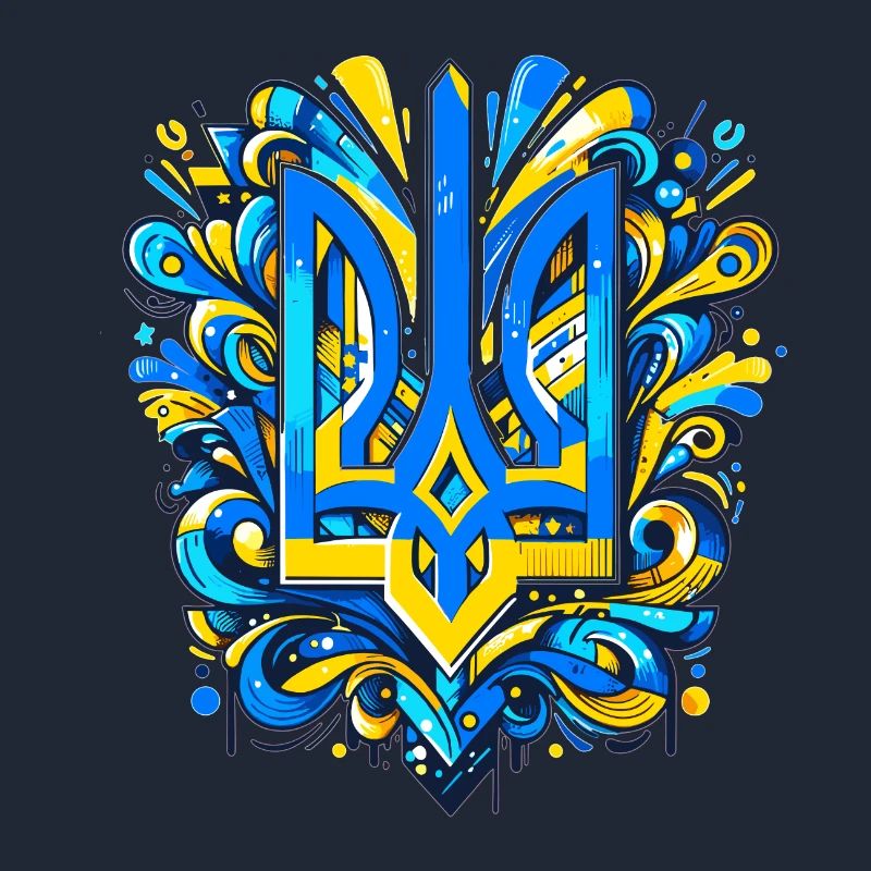 Fancy Beautiful Blue Yellow Splash Pattern