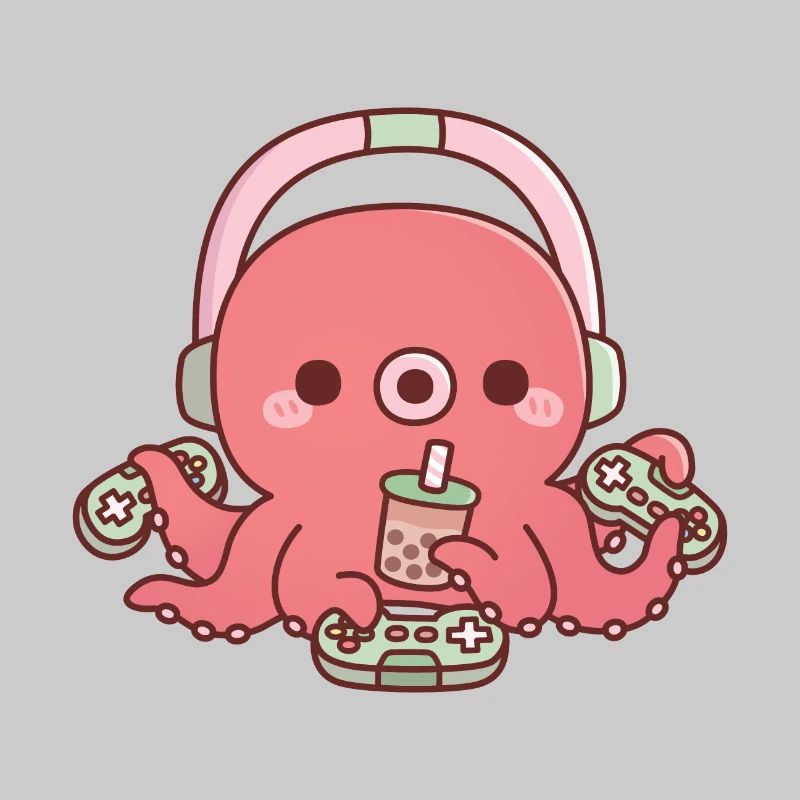 Cute Octopus Gamer Multiplayer Mode