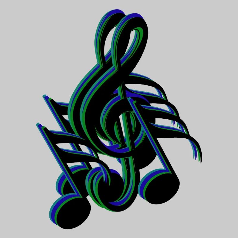 notes de clef bleu vert