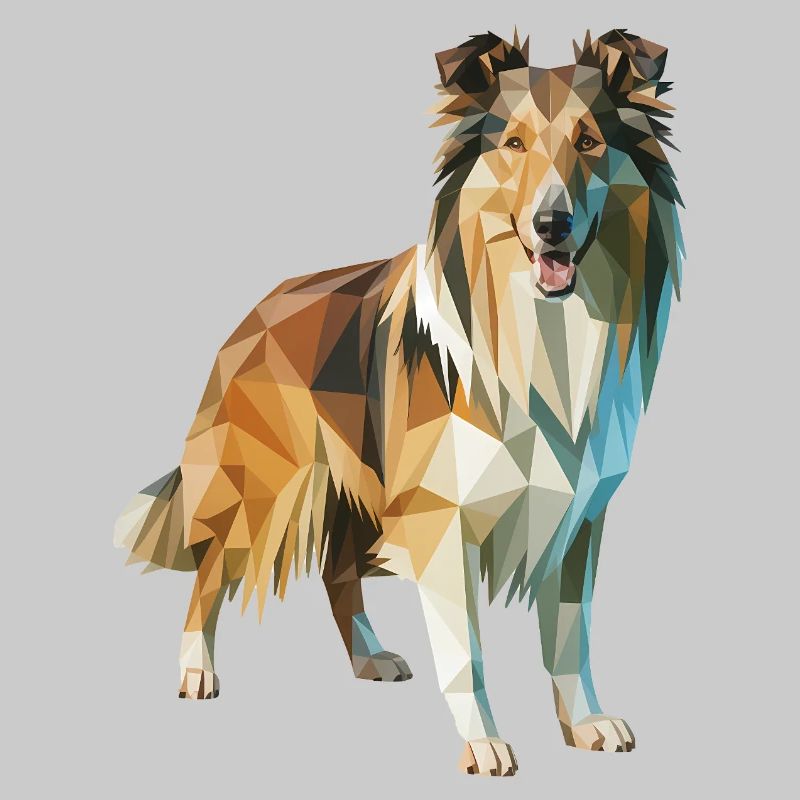 Border Collie - Cooles Low Poly Logo