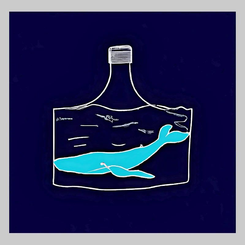 Message dans une bouteille, Illustration de baleine, Déclaration