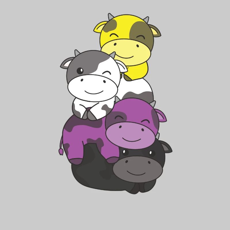 Nonbinary Flag Pride LGBTQ Cute Cow Stack