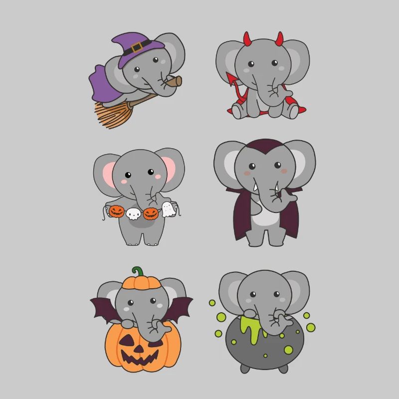 Elephant Halloween Devil Pumpkin Vampire Costume
