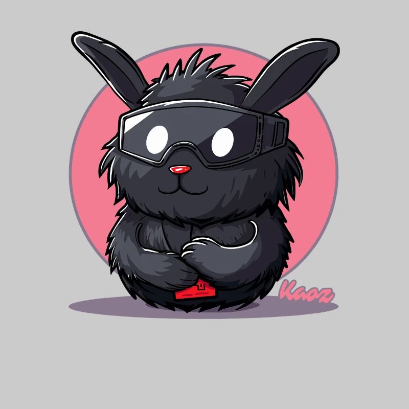 Ski bunny rabbit with ski goggles