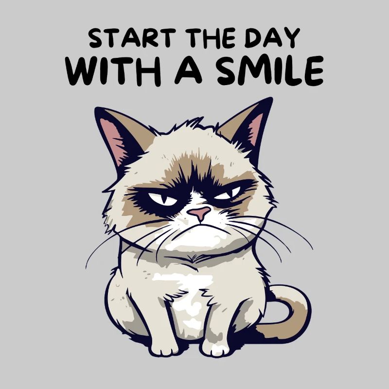 Start the Day with a Smile - Lustige Grumpy Katze