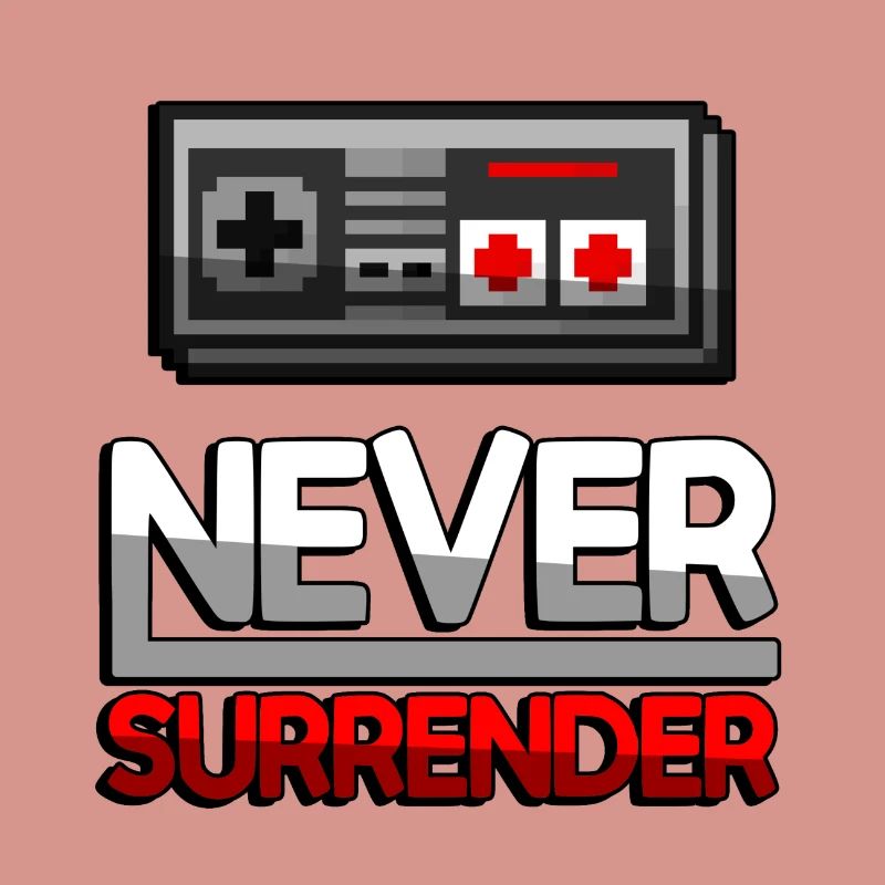 NEVER SURRENDER (Red) + NES Controller - Gaming