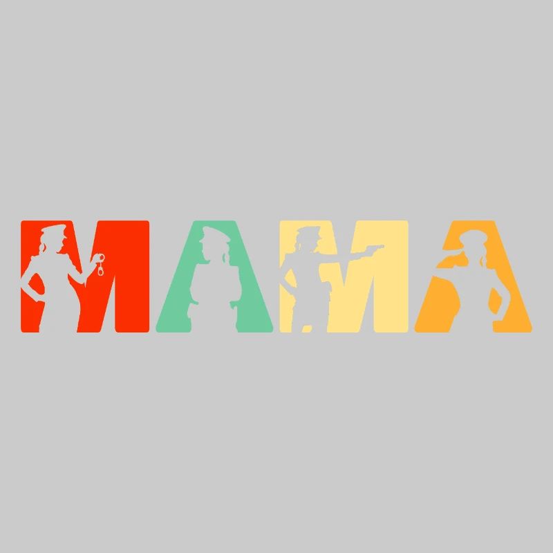 Polizei Mama Polizei Mutter Retro