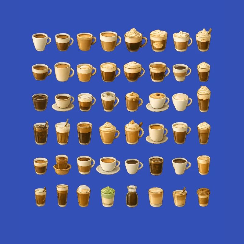 Various coffee drinks