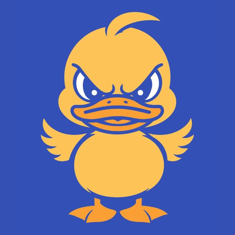 Yellow graphic grumpy duckling