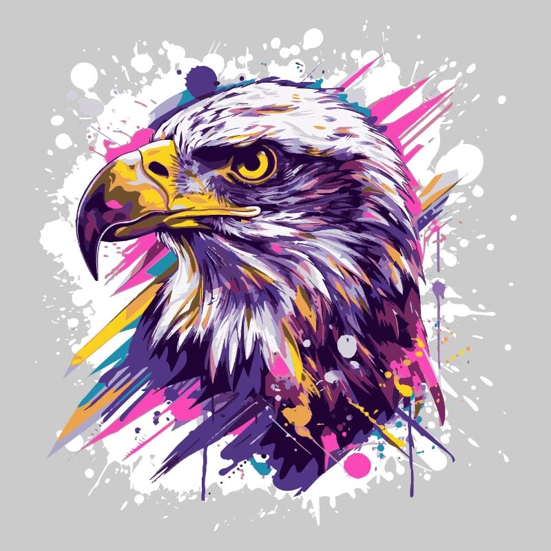 Color Explosion Eagle Head Art