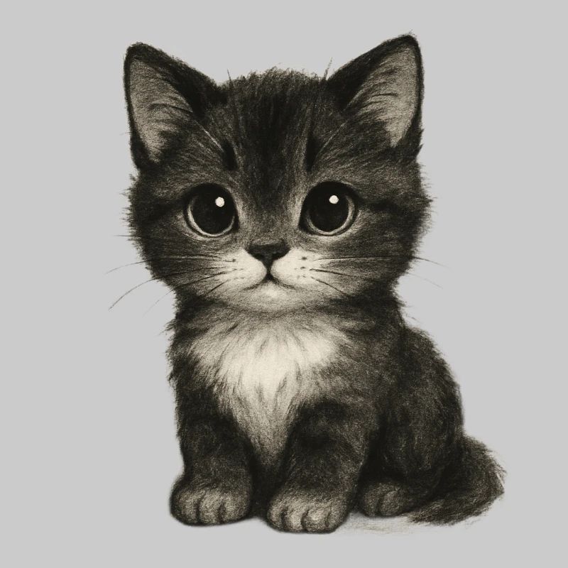 Chaton mignon dans un dessin mignon