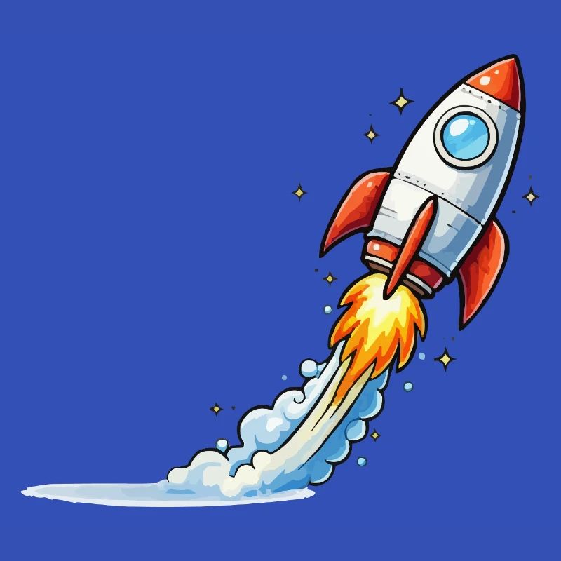 Conception de dessins animés Rocket Launch