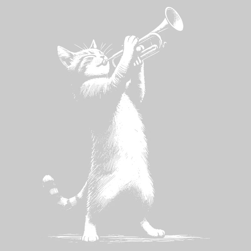 Katze mit Trompete