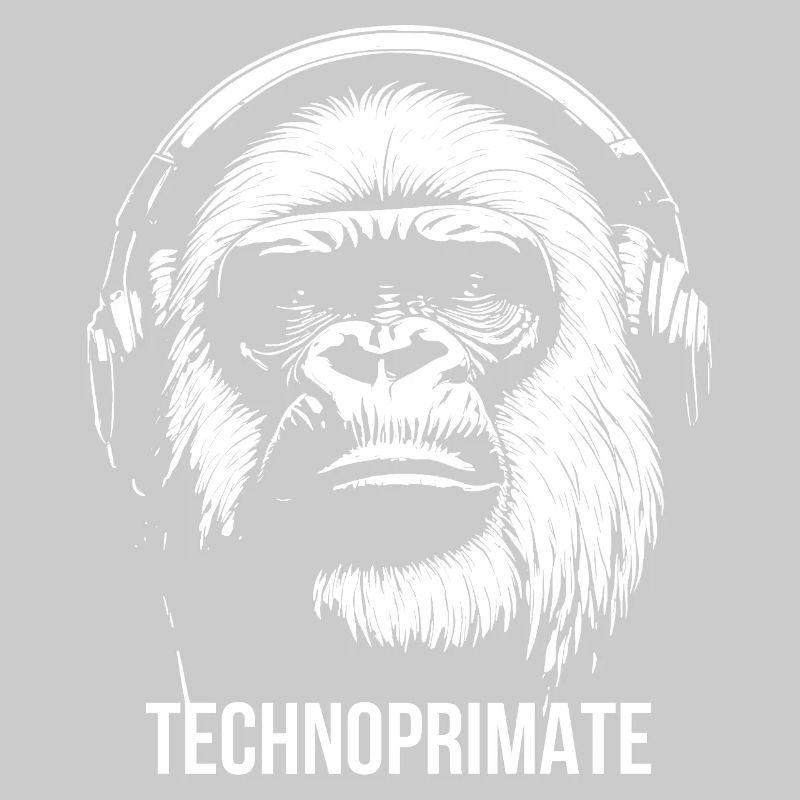 Techno Primate Headphone Ape Art # 4 White