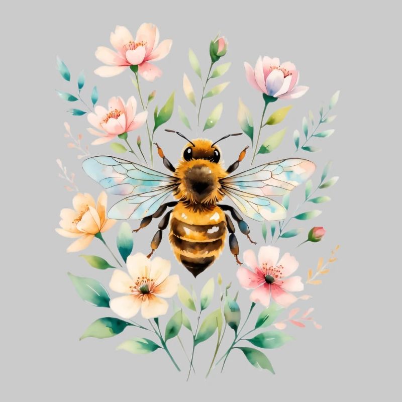 Bee in a flower frame