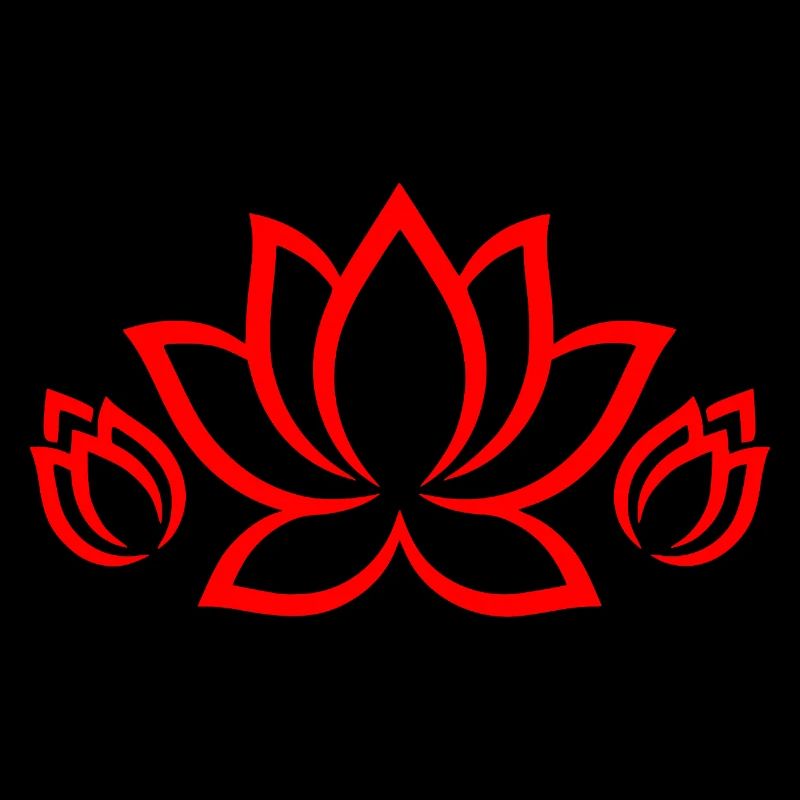 Red Lotus Silhouette – Floral Mandala Pattern