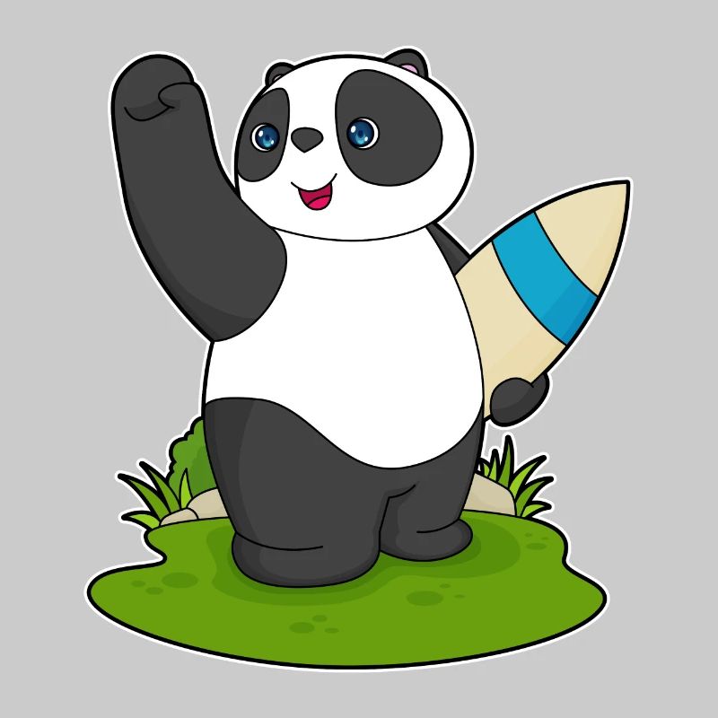 Panda Surfer Surfbrett