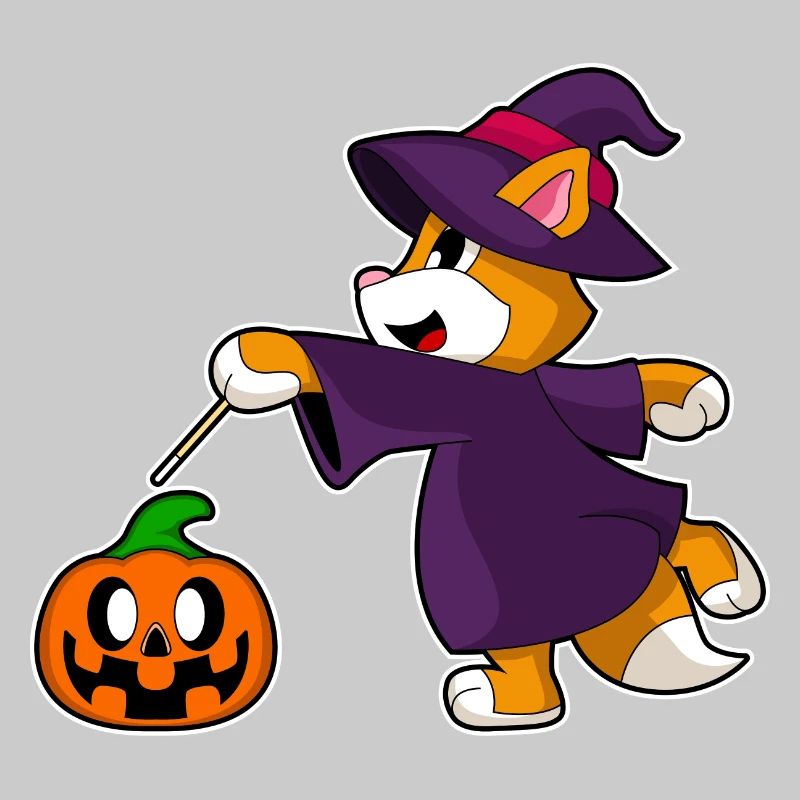 Chat Halloween Sorcière