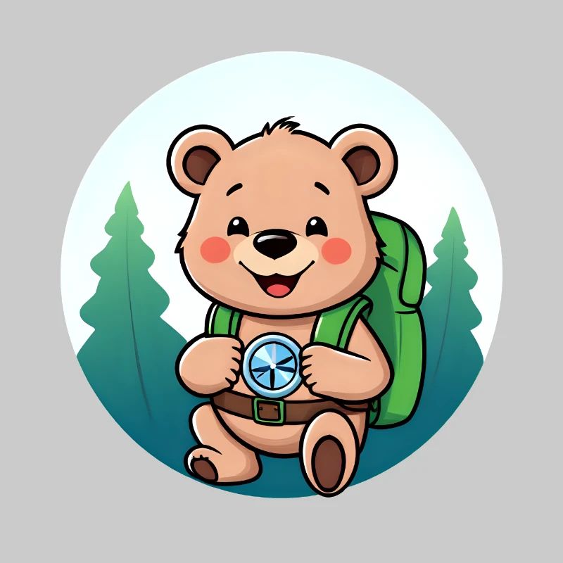 Cozy Bear Exploring Forest Path