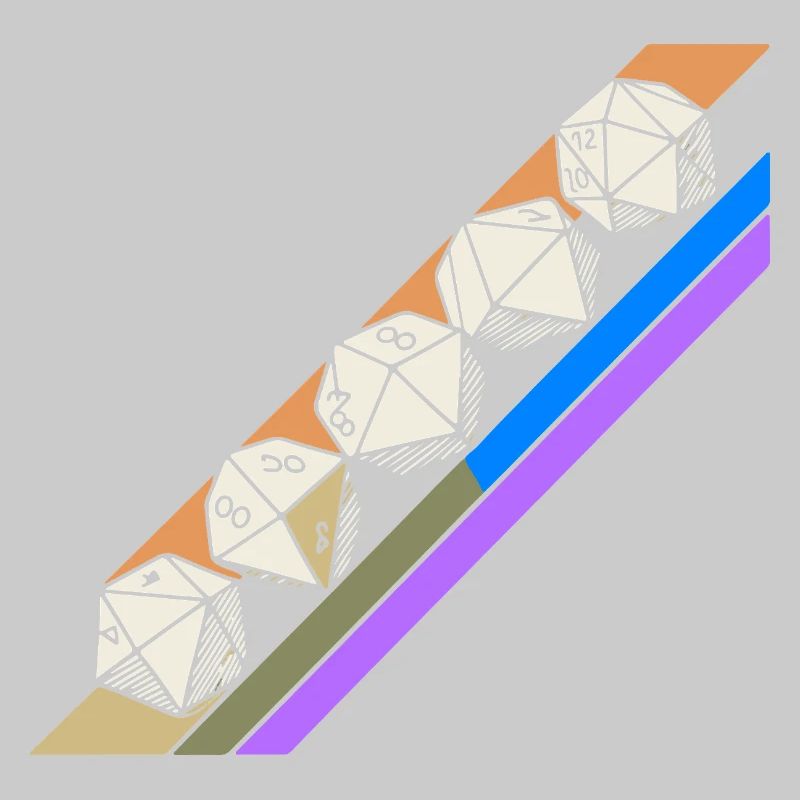 Retro Minimalist Polyhedral Dice Set Tabletop RPGP