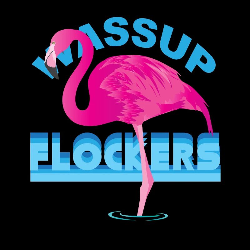 Wassup Flockers Comic Flamingo Trend Fun Gift