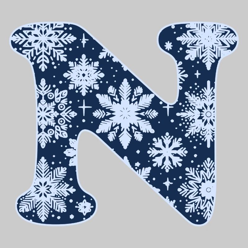 Buchstabe N Schneeflocken