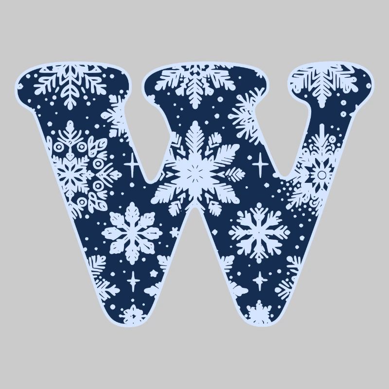Buchstabe W Schneeflocken