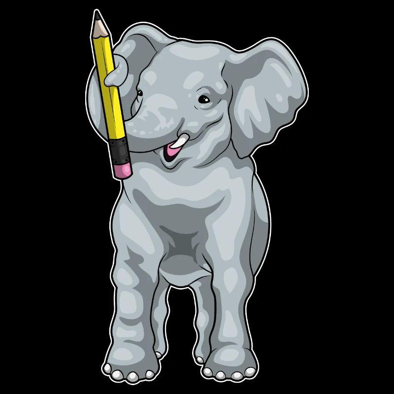 Elefant Schüler Bleistift Schule