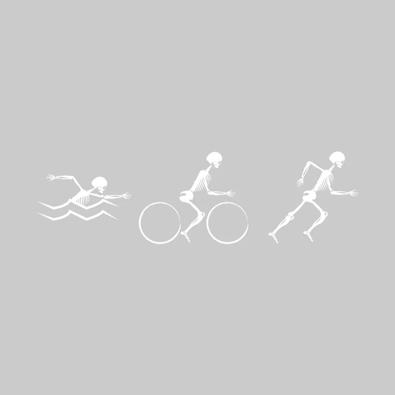 Triathlon T-Shirt Evolution Skeleton Skull Gift
