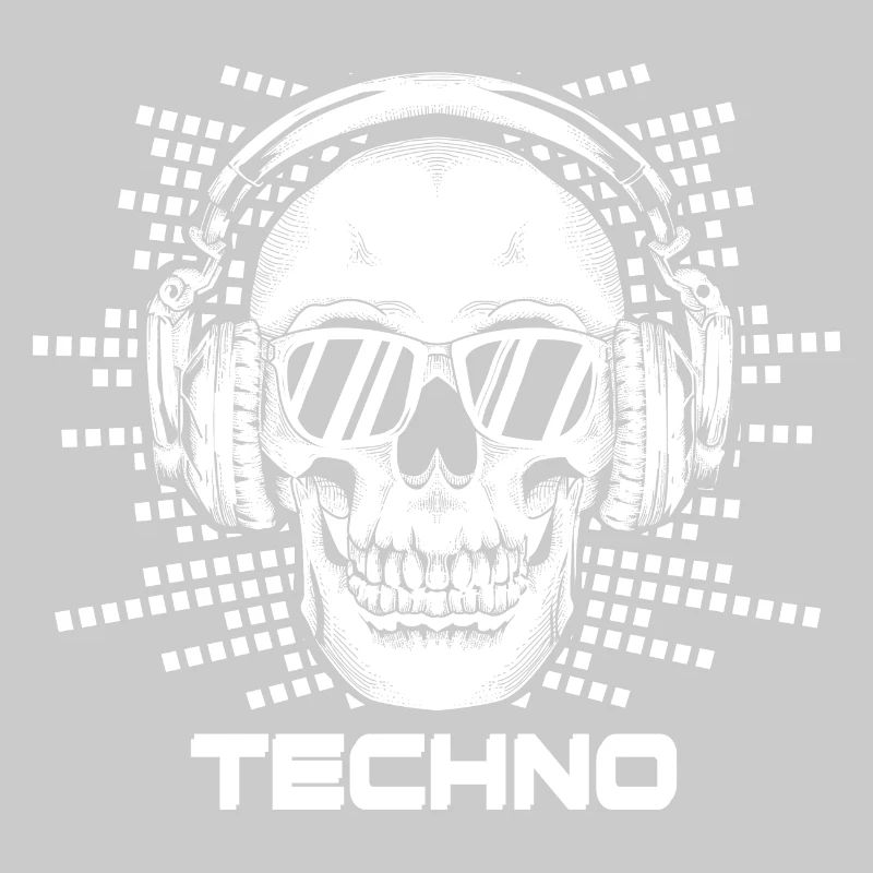 Techno Music Minimal Skull Glasses