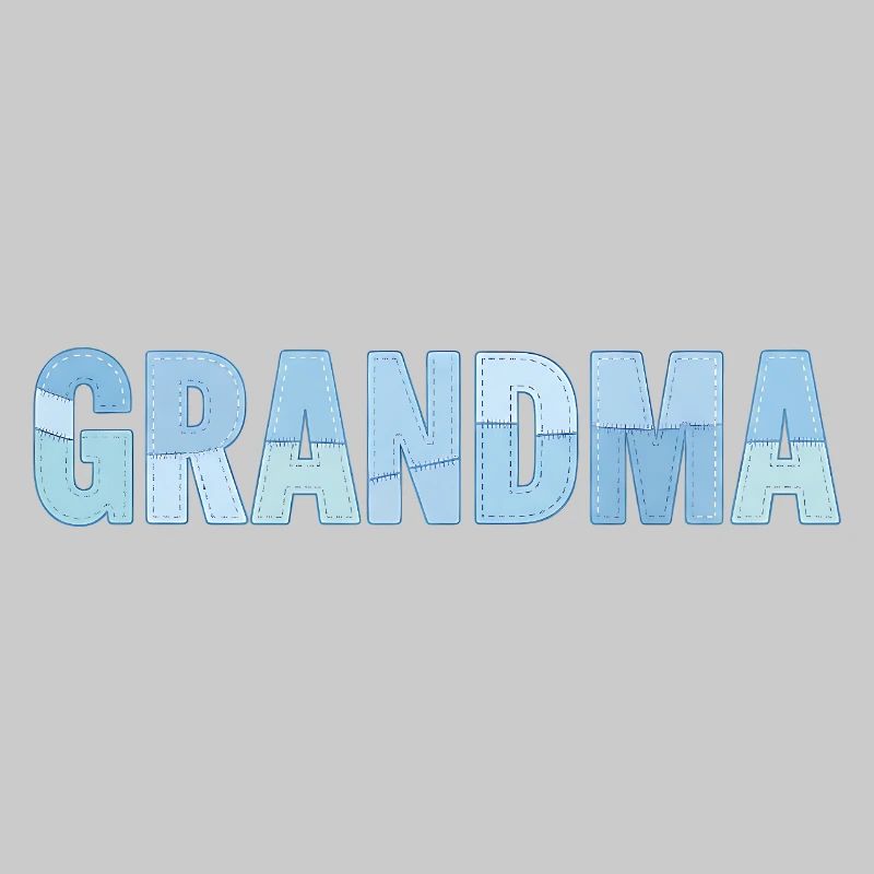 Nähte der Oma – Blau gestickt Patchwork