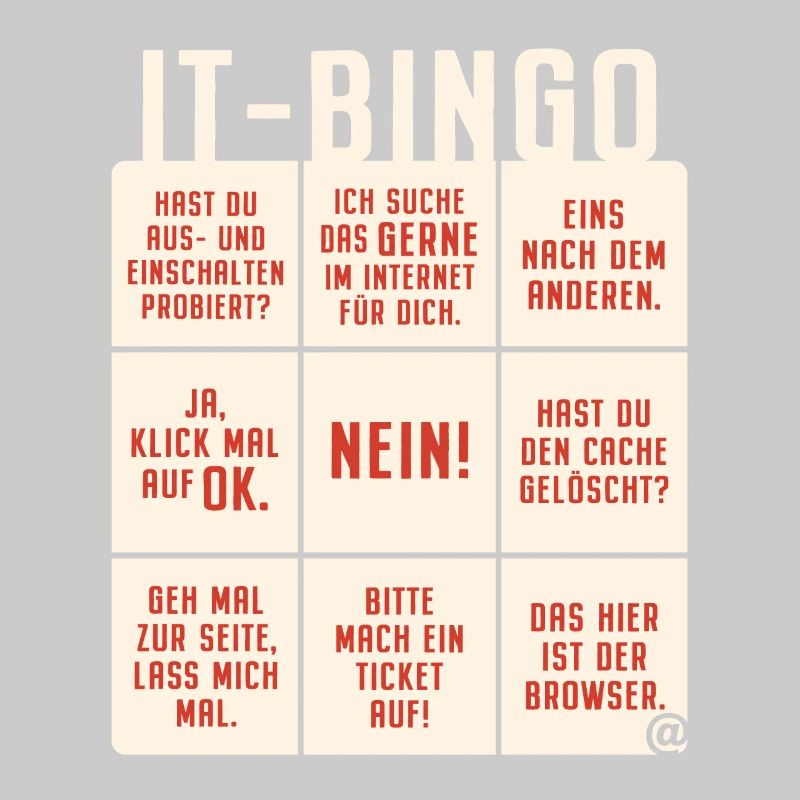 IT Support Bingo Service Desk IT Helpdesk Sysadmin