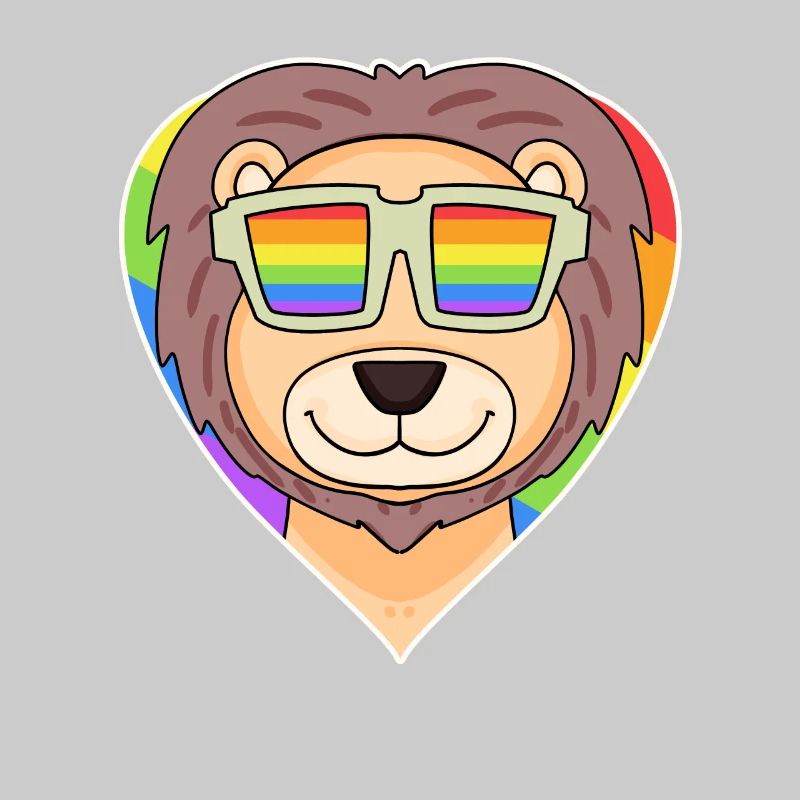 Regenbogen - Löwe mit Brille