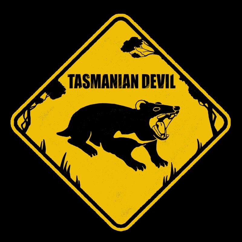 Tasmanian Devil Road Sign