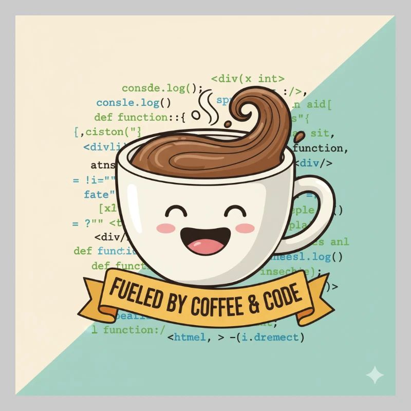 Happy Coffee Becher und Code