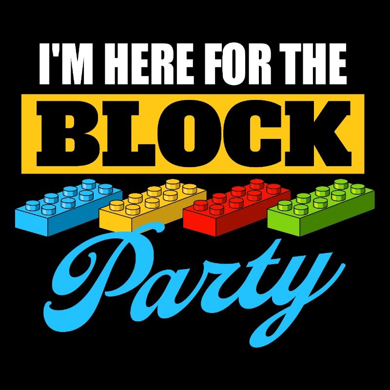 Je suis ici pour le bloc de construction de briques de fête de quartier 