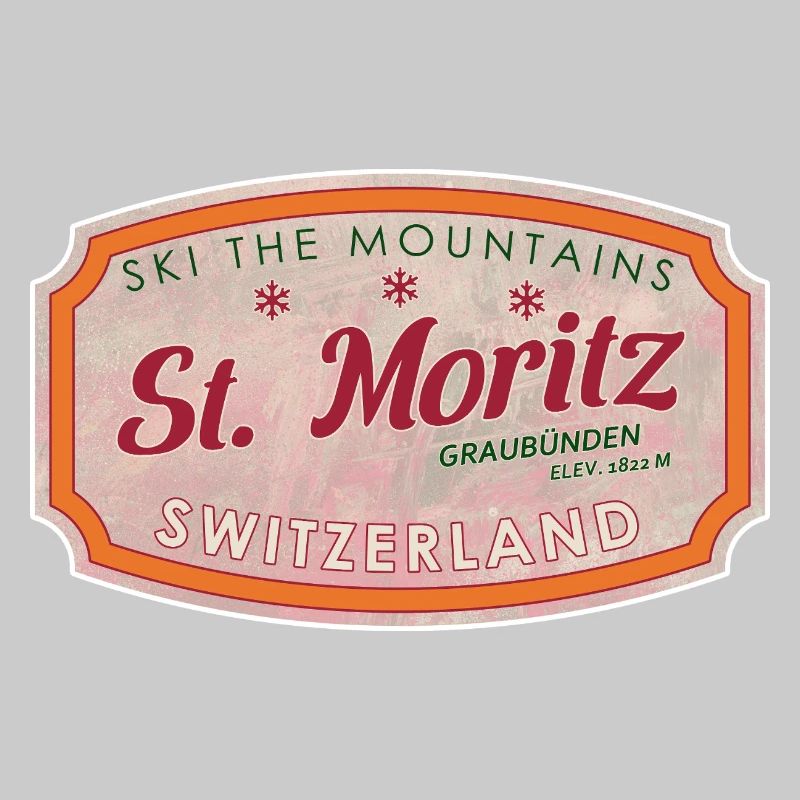 St Moritz Mountain Ski Label