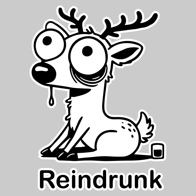 Funny drunk deer - "Reindrunk" Design