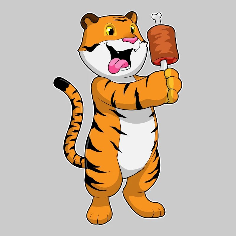 Tiger mit Fleisch