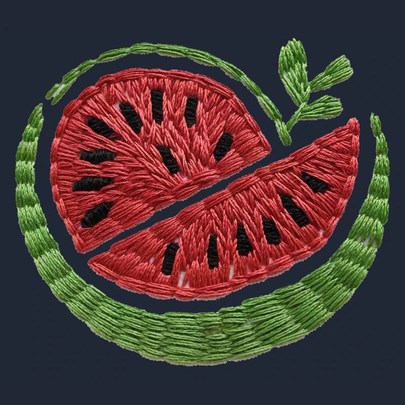 Pastèque brodée