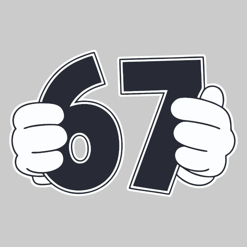 Minimaliste Fun Numéro 67 Conception graphique