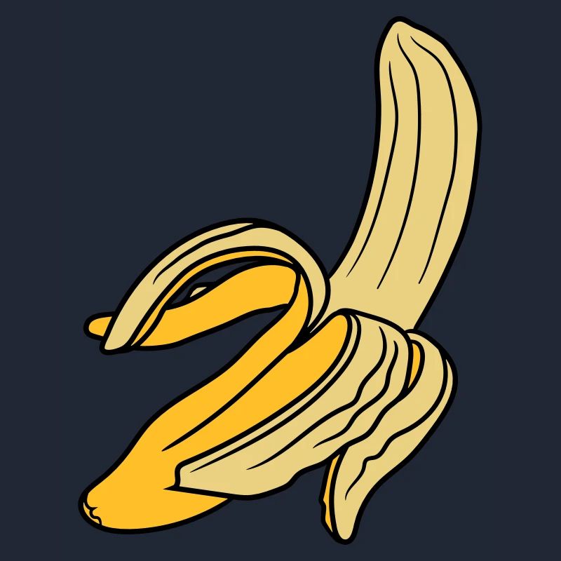 offene geschälte banane essen lecker